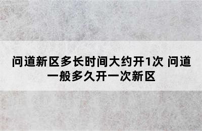 问道新区多长时间大约开1次 问道一般多久开一次新区